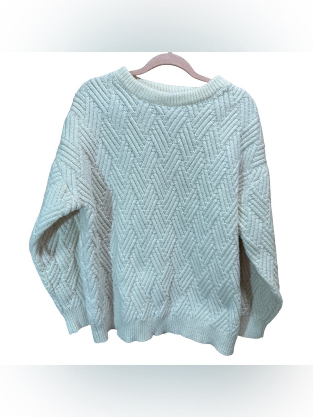 Aelfric Eden Chunky Knit Sweater Cream Oversized Textured Grunge Streetwear S